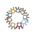 Silicone baby teether bracelet variant, soothing molar stick toy for infants in vibrant colors. - Crown Teether