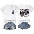 Women V-Neck Short Sleeve T-Shirt Funny Letter Print Casual White Tee Tops for Summer - S / Tops / White