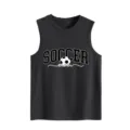 Camiseta sin mangas gris oscuro soccer mom para mujer top deportivo de verano casual - Tops / Gris oscuro / S