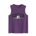 Débardeur d'été violet décontracté pour femme avec imprimé graphique de maman de football. - Violet