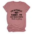 Casual slogan graphic print short sleeve crewneck t-shirt detail view with soft fabric. - S / Tops / Rose Gold (Black Font)