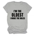 Dames grijs casual korte mouw T-shirt met grappige letterprint voor dagelijks gebruik. - S / Tops / Lichtgrijs