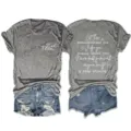 Γκρι casual γυναικείο κοντομάνικο t-shirt με στάμπα, άνετο και στιλάτο καθημερινό. - S / Tops / σκούρο γκρι