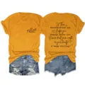 Γυναικείο casual t-shirt με στρογγυλή λαιμόκοψη και κοντό μανίκι με στάμπα κίτρινο - S / Tops / Κίτρινο της Μουστάρδας (Μαύρη Γραμματοσειρά)