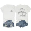 Γυναικείο casual t-shirt με στρογγυλή λαιμόκοψη και στάμπα με παρακινητικό ρήτο σορτς. - S / Tops / Λευκό