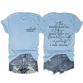 Γυναικείο casual t-shirt με στρογγυλή λαιμόκοψη και κοντό μανίκι με μοντένo τύπωμα γραμμάτων. - S / Tops / Ανοιχτό Μπλε (Μαύρη Γραμματοσειρά)