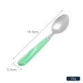Cuillère à soupe en acier inoxydable avec manche en plastique marbré vert, ustensile de cuisine. - Petite Cuillère (6 Pcs)