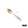 Stainless steel soup spoon with ink splatter handle, modern dining cutlery, 16.5cm length. - Small Spoon (6 Pcs)