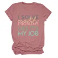Comfortabel dames t-shirt met korte mouwen en ronde hals met grappige wiskunde citaat top. - S / Tops / Roségoud