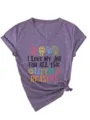 Heather purple V-neck women's short-sleeve T-shirt with fun typography and cute graphic print. - S / Tops / Purple