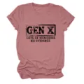 Vintage Gen X Graphic Short Sleeve Women T-Shirt Casual Cotton Blend Summer Tee Top - S / Tops / Rose Gold (Black Letters Color Graphic)