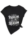 Women Casual V-Neck Short Sleeve T-Shirt With Letter Bull Skull Graphic Black Tee - S / Tops / Black