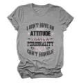 Casual grey short sleeve t-shirt for women with funny quote graphic print top everydaywear. - S / Tops / Dark Gray