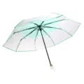 Parapluie transparent à fleurs de cerisier et bordure verte, idéal pour le soleil et la pluie. - Vert fleur de cerisier acrylique