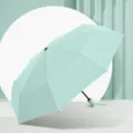 Fully automatic 8-rib sun umbrella in morning mist green, UV protection folding umbrella. - Mint Green