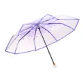 Parapluie pliant violet transparent avec motif de fleurs de cerisier, élégant et pratique. - Violet fleur de cerisier acrylique