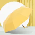 Lemon yellow 8-rib fully automatic folding umbrella sun rain and UV protection - Tamago Yellow