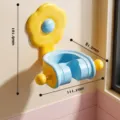 Dopamine flower shower head holder, punch-free adjustable bath bracket in yellow blue. - No Specification / Yellow Blue