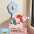 Dopamine flower shower head holder, blue and pink adjustable wall mount bracket, ABS material. - No Specification / Blue Pink