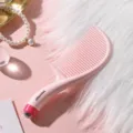 Brosse de massage pour cheveux rose portable avec dents lisses pour femmes et enfants style - Peigne de Massage à Billes / Rose