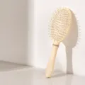 Cream cushion hair brush for daily detangling and scalp massage, comfortable wooden handle. - No Specification / Upgraded Cream Cushion Brush (1 Piece)