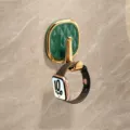 Luxury green adhesive wall hook for bathroom, punch-free strong hanging hook, 1 pack - 1 Piece/Pack / Dark Green