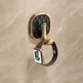 Luxury punch-free wall hook for bathroom and kitchen, heavy duty adhesive towel hook in black. - 1 Piece/Pack / Black
