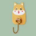 Grazioso gancio da parete adesivo Shiba Inu variante, accessorio appendiabiti in plastica gialla. - Giallo