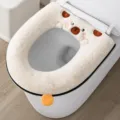 Funda de asiento de inodoro de felpa gruesa con cremallera variante blanca de invierno - Blanco