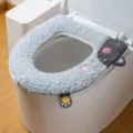 Blauer Plüsch süßer Hund Toilettensitzbezug Winter verdickt wasserdicht 1 Stück - Niedlicher Hund Stil (Mit Griff + Duft) / 1 Stück / Blau