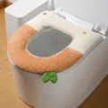 Plüsch Toilettensitzbezug, Weicher Warmer Waschbarer Kapibara Stil, Hellorange, 1 Stück - Capybara Stil (Mit Griff) / 1 Stück / Hellorange