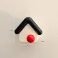 Cute house shaped wall hook with black roof and red knob, perfect for home organization. - Creative House-Shaped Hook - Black