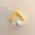Cute house shaped wall hook with yellow roof and white ball knob for easy home hanging - Creative House-Shaped Hook - Yellow