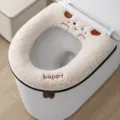 Funda para asiento de inodoro con cremallera impermeable felpa suave cojín blanco - Blanco