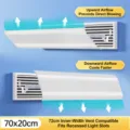 Deflecteur de Vent de Climatiseur Central Ajustable Anti Soufflage Direct 70x20cm - Modèle de purification par ions négatifs pour fenêtre latérale [longueur de l'évent max 72 cm]