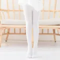 Kinder weisse tanz strumpfhose duenn atmungsaktiv weich ballett uebung socken kleidung - M (85-105CM) / Weiß