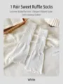 Witte balletcore beenwarmers voor vrouwen, schattige lint strik gebreide sokken, zomer stijl. - Eén maat / Wit