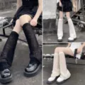 Scaldamuscoli in pizzo trasparente sottile estivo da donna, calze al polpaccio stile Y2K. - Taglia unica / Calze a rete a bolle nero, bianco e beige