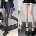 Collant neri trasparenti da donna calze elastiche JK uniforme elegante moda donna - Taglia unica / Confezione da 2 / Nero+Bianco