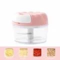 Manual garlic chopper and vegetable slicer for home kitchen use with clear container. - Upgraded Non-Slip Sharp Shredder (Pink)