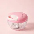 Hachoir a ail manuel 500ml processeur d aliments a tirage lames inox rose ustensile cuisine - 500ML [3 Lames] / Rose