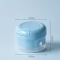 Mini manual garlic chopper 200ml, blue hand pull food processor and vegetable mincer. - 200ML Mini [2 Blades] / Blue
