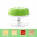 Manual garlic chopper hand press vegetable cutter mini food processor for kitchen cooking. - Upgraded Non-Slip Sharp Shredder (Green)