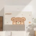 Cute cartoon bear air conditioner wind deflector hanging cloth, anti-direct blow cover curtain for home. - Honey Bear