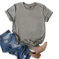 Maglietta grigia a maniche corte casual da donna e uomo, top comodo e morbido basic. - Taglia S / Grigio scuro