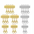 Multi-strand magnetic necklace clasp detail, gold and silver color jewelry making accessory. - New Combination 11