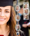 Personalized graduation cap photo charm DIY memorial tassel pendant with photo frames. - Black and Red (02)