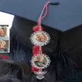 DIY graduation cap photo charm pendant keepsake memorial tassel jewelry accessory gift. - Symmetrical Black (07)