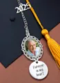 Custom graduation photo charm with 2025 year tag and memorial engraved pendant for cap. - 12