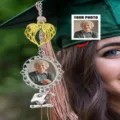 Custom graduation cap tassel charm memorial photo pendant DIY metal accessory for graduate celebration - 10